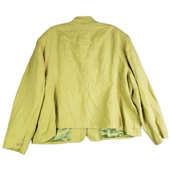 Talbots Blazer Women's Size 24W Linen Jacket Chartreuse Green - Picture 3 of 8